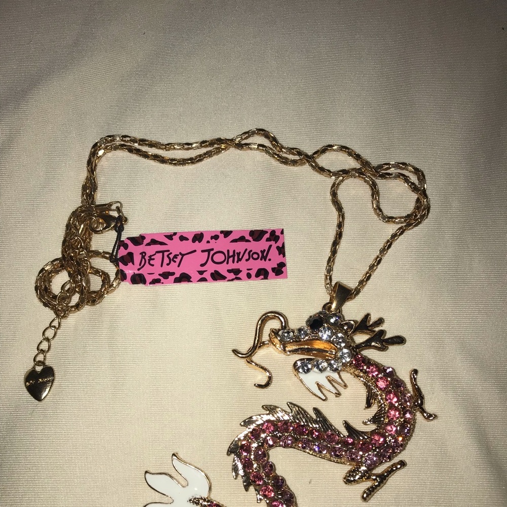 Pink dragon necklace